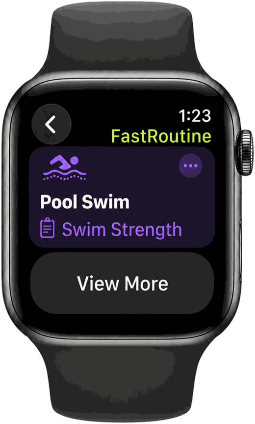 A FastRoutine workout scheduled in the Workout app on Apple Watch